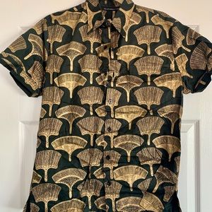 MANAOLA XS Gold Aloha Shirt